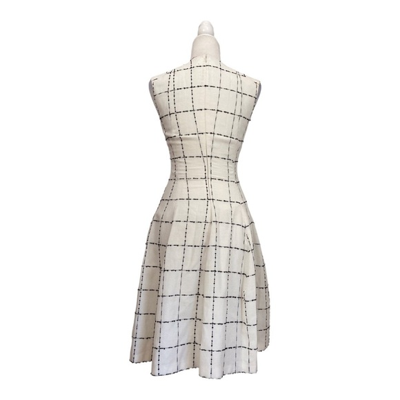 Talbot Runhof Windowpane V Neck Sleeveless Dress - Picture 12 of 12